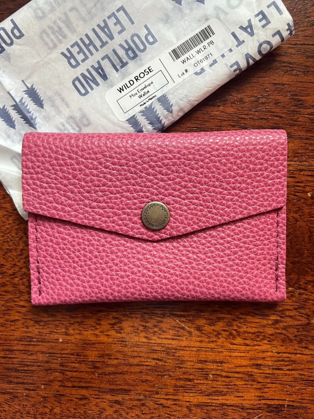 Portland Leather wild rose envelope wallet NWT - Picture 2 of 6